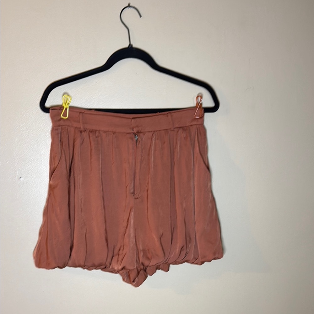 Free People Tan High Waist Shorts Relaxed Fit